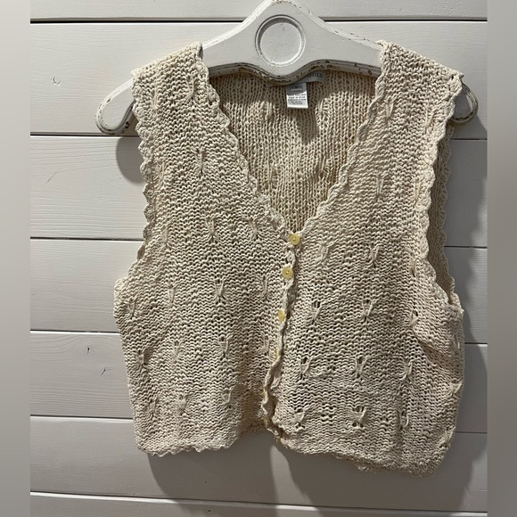 Vintage Ballinger Gold Knit Silk Vest – Size S - Picture 5 of 8